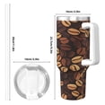 thumbnail image 5 of Coffee Beans Cup Insulated Tumbler Stainless Steel Vacuum Travel Mug 40 oz with Handle and Straw Lid, 5 of 7