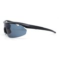 thumbnail image 3 of Mens Baseball Half Rim Wrap Around Oversized Shield Sport Sunglasses Matte Black - Black, 3 of 4