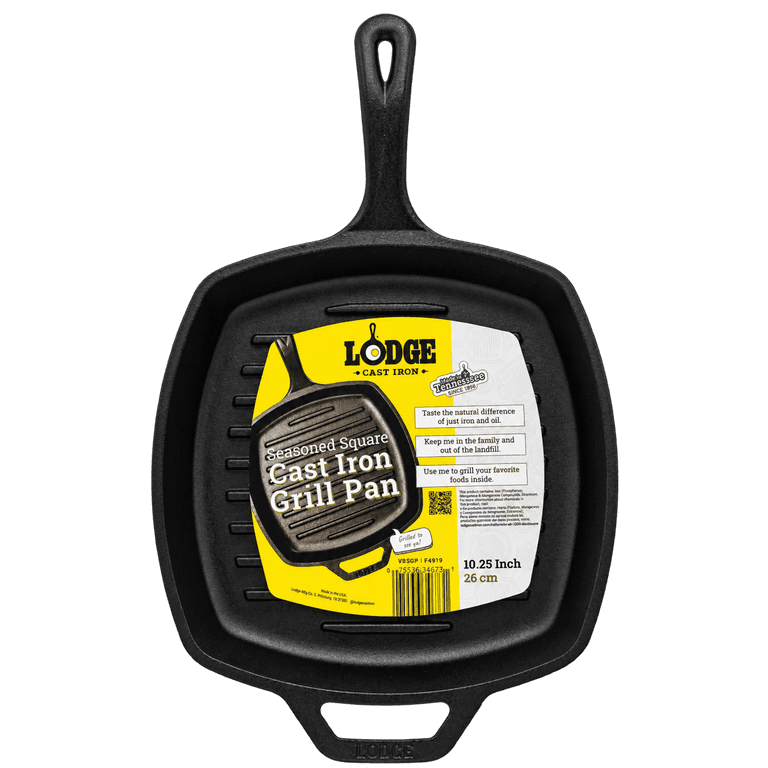 Lodge 10.25" Square Seasoned Cast Iron Grill Pan photo 6