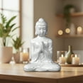 thumbnail image 4 of Sienna Ceramic Meditating Buddha Figurine in Anjali Mudra, 4 of 7