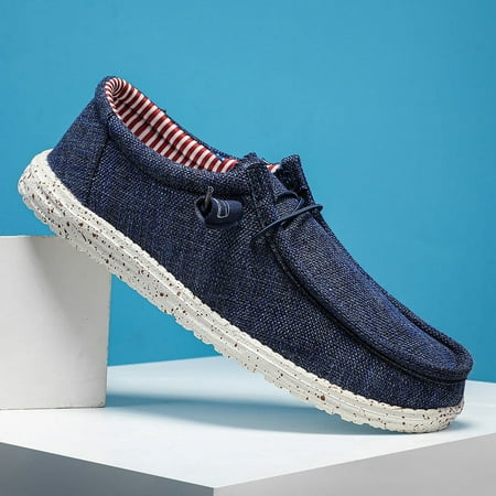 

Men s Canvas Loafer Lightweight Softsole Flat Deck Shoes Vintage Casual Loafer Boat Shoes