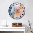 thumbnail image 5 of Wall Clock Battery Operated Non-Ticking Silent for Living Room Bedroom Kitchen Office Decor Blue Pink Yellow Marble 9.5", 5 of 10