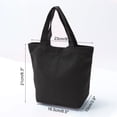 thumbnail image 2 of Uxcell 8.3 x 9 x 3.9 inch Canvas Tote Bag with Handle Small Reusable Handbag Shopping Bags Black, 2 of 4