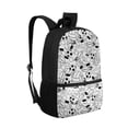 thumbnail image 2 of Uourmeti Adjustable Shoulder Straps 17 Inch Polyester Travel Backpack, Smooth Zipper Large Capacity Side Mesh Pockets Zippered Backpack, Football Print, 2 of 6