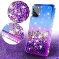 thumbnail image 3 of Cute Phone Case for Galaxy A32 5G Case w[Temper Glass] Liquid Glitter Bling Diamond Shock Proof Girls Women For Galaxy A32 5G - Purple/Blue, 3 of 5