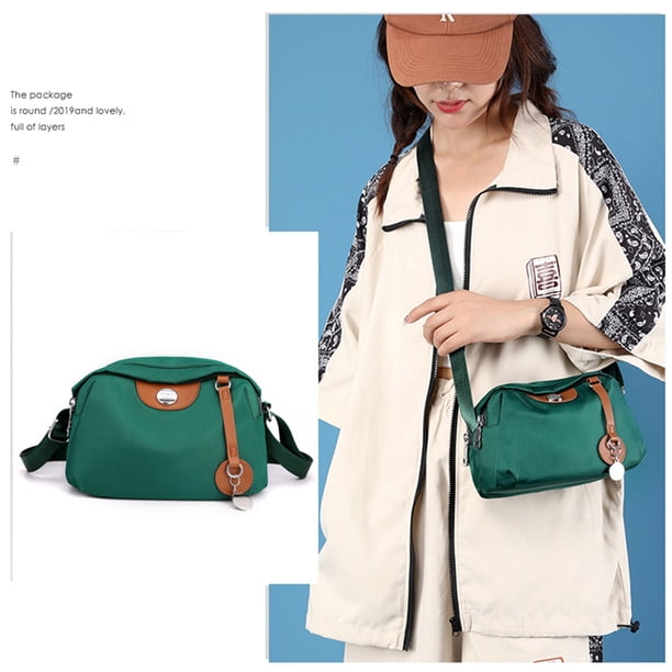 Bolso de hombro compuesto, almohada de nailon transpirable, bandolera, viaje de compras para mujer (verde) DQrwqpou Para Estrenar