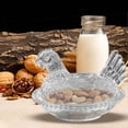 thumbnail image 3 of Sokhug Glass Chicken Candy Tray With Lid 7.5 Inch Cute Hen Shaped Bowl For Kitchen Counter Party Snack Candy Storage Home Decor, 3 of 6
