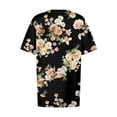 thumbnail image 6 of Aloohaidyvio Plus Size Shirts for Women,Women's Soft Trendy Print T Shirts Summer Short Sleeve Round Neck Casual Tops 2024 Trendy Loose Basic Tee Blouse, 6 of 6