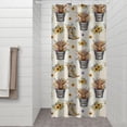thumbnail image 2 of Beige Highland Cow Bucket Boot Flower Pattern Shower Curtain 36"x72" ,Bathroom Decorative Shower Curtains Set with 12 Hooks,Modern Waterproof Washable Shower Curtain, 2 of 6