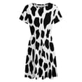 thumbnail image 4 of Black And White Cow Print Dress Summer Street Style Dresses Female Short Sleeve Printed Sundress, 4 of 7