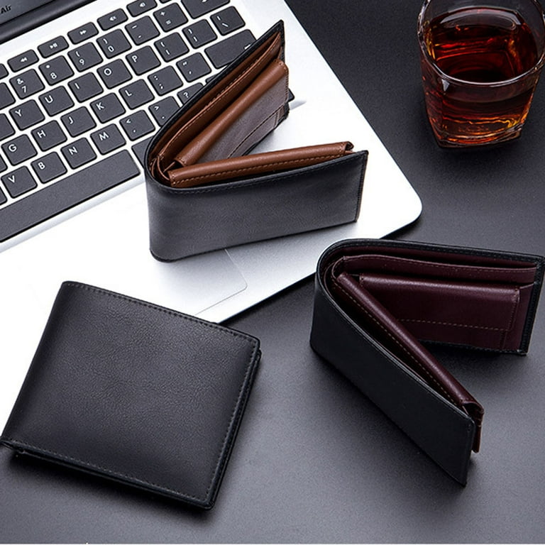 Top Grain Leather Wallet for Men, RFID Blocking, Extra Capacity Bifold  Wallet with 2 ID Windows, Ultra Strong Stitching, Slim Billfold with Card  Slots