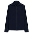 thumbnail image 6 of TKLPEHG Womens Winter Coats Fall Long Sleeve Zip Up Fleece Coat Casual Comfy Stand Collar Jackets Warm Fleece Lined Winter Coats (Dark Blue,S), 6 of 6