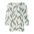 thumbnail image 5 of Fiudx Camisas de Mujer Blusa de Manga 3/4 Corta Estampada a La Moda para Mujer, Blusa Informal con Cuello Redondo, 5 of 5