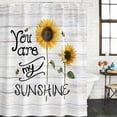 thumbnail image 2 of Farmhouses Sunflowers Bathroom Shower Curtains with Hooks, You Are My Sunshine Grey Wood Grain Waterproof Fabric Washable Shower Curtain for Home Hotel Bathtub Decor 36x72 Inch, 2 of 9