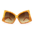 thumbnail image 2 of Womens Down Temple Swan Arm Thick Plastic 80s Sunglasses Orange Tort - Brown, 2 of 4