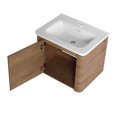 thumbnail image 4 of Noble House 24" Floating Bathroom Vanity with Ceramic Sink, Plywood Soft-Close Door, Rounded Edges, Imitative Oak, 4 of 18