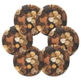 thumbnail image 7 of Yayeee 6 PCS Drink Coasters with Holder Set Woven Absorbent Round Tabletop Hot Pad, Gold Flower, 7 of 7