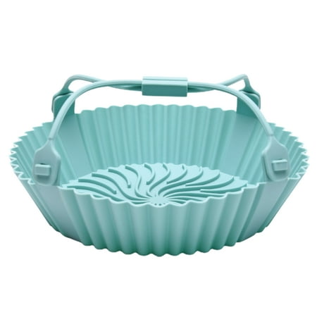 

JANGSLNG Fryer Baking Pan Heat-resistance Food Grade Reusable Non-stick Baking Tray DIY Making Red/Green Cake Baking Basket Silicone Liner with Handle Kitchen Supplies