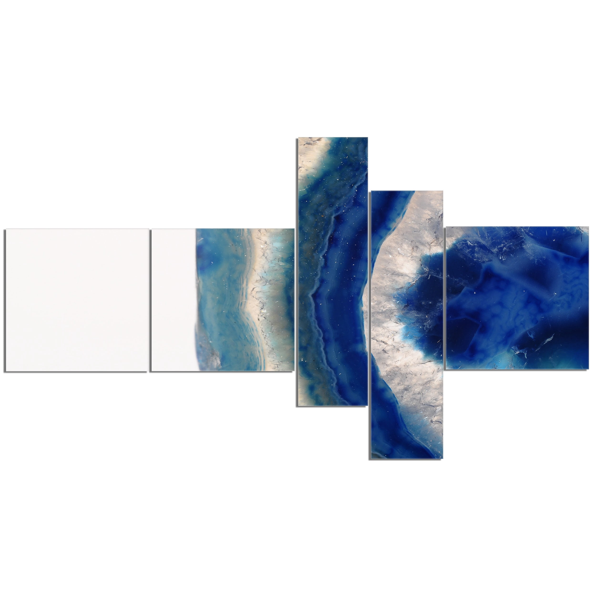 Designart 'Macro of Blue Agate Stone ' Abstract Canvas Wall Art Print
