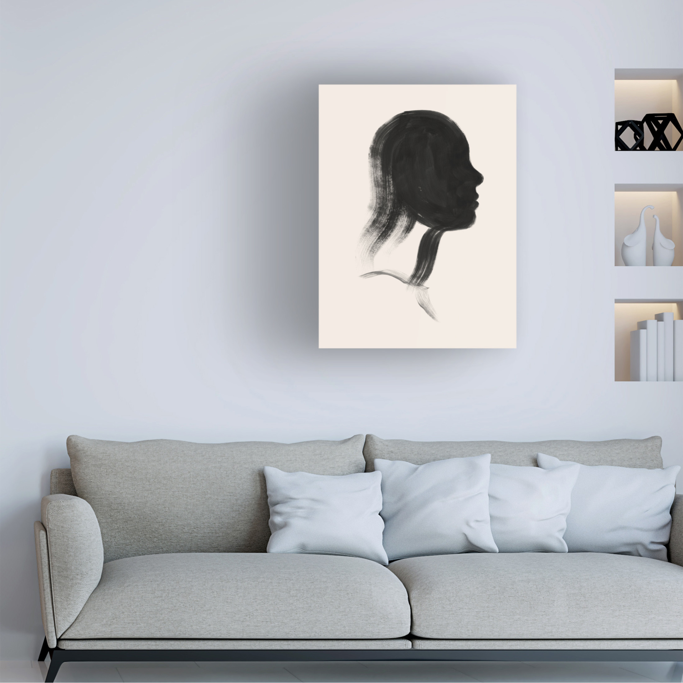 Trademark Fine Art Grace Popp  Brushstroke Cameo III Canvas Wall Art