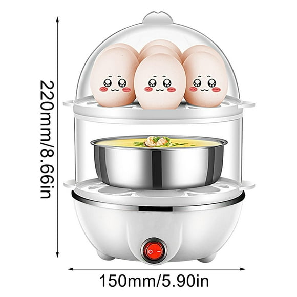 Big Sale ! Jiiey Egg Steamer Eggs Cooker Double Breakfast Machine Stainless Steel Multi-Function Steamer