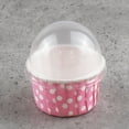 thumbnail image 5 of Recardis 100 Pcs Creative Cake Cups Medium Size Paper Ice Cream Cup Heat Resistabt Dessert Container with Lid for Yogurt Mousse (Random Color), 5 of 5