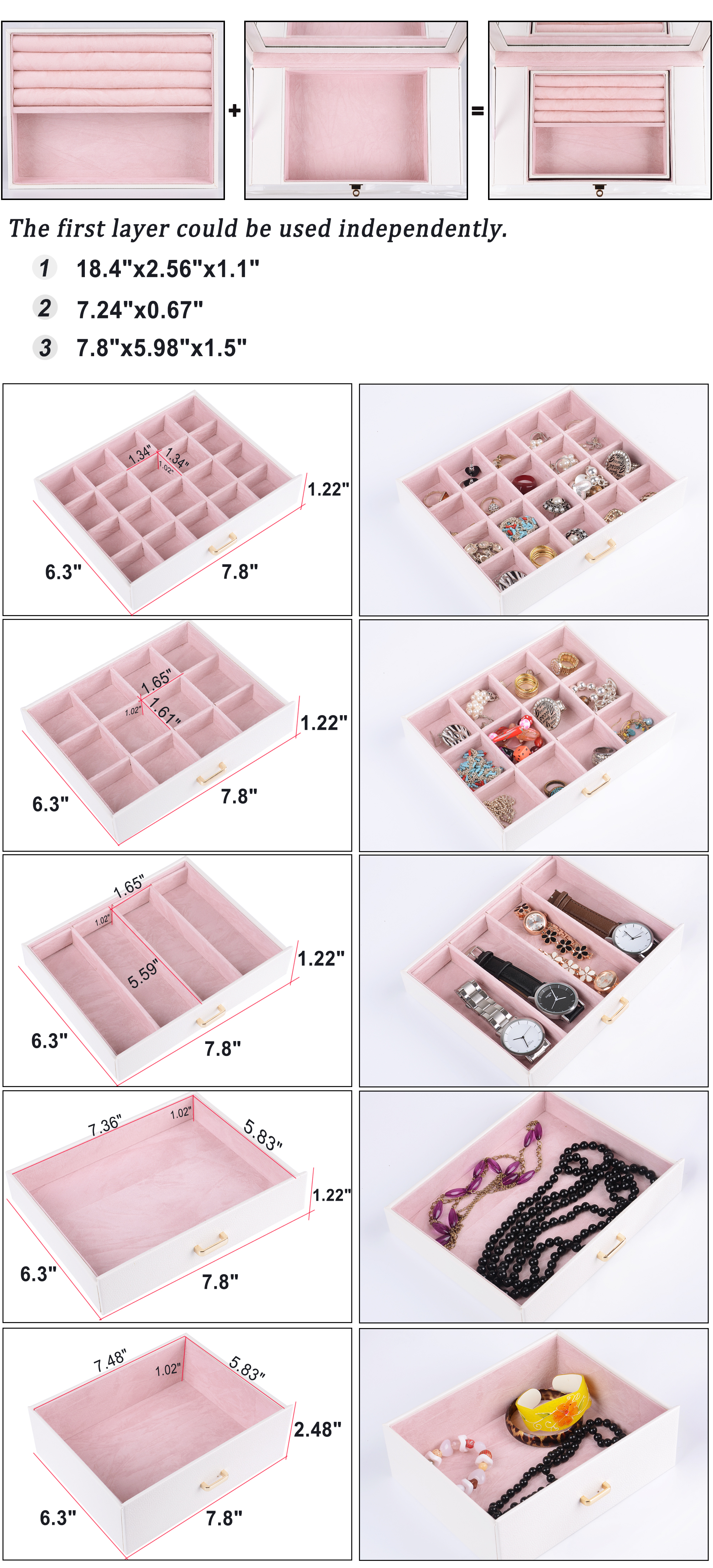 Kendal Huge Leather Jewelry Box / Case / Storage LJC-SHD5CM