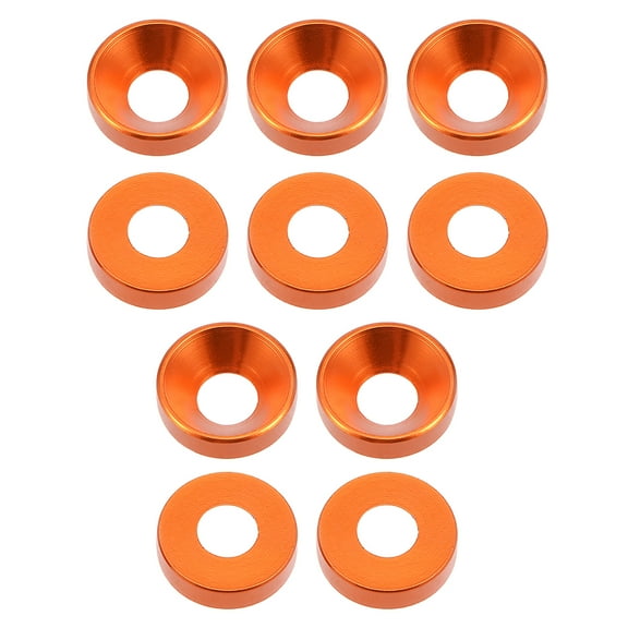 10Pcs 12mm x 5mm x 3mm Aluminum Alloy Countersunk Washer Orange for Screw Bolt