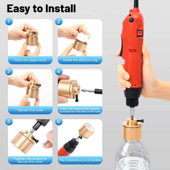 110V Handheld Electric Bottle Capping Machine Screw Bottle Capper Sealing Machine for 10-30mm/0.39-1.18in