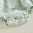 thumbnail image 7 of Bainana Baby Girls Romper Solid Color Short Sleeve Crew Neck Bodysuit With Headband Comfortable Soft Baby Girls Summer Holiday Everyday Wear Outfit Green Size 6-12 Months, 7 of 7