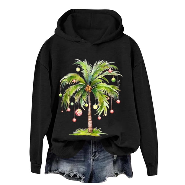 WILLBEST Sudadera Oversize para Mujer con Estampado Navideño, Sudadera con Capucha, Tops con Capucha, Estampados Bonitos, Ligera, Estilo Pullover XX-Grande