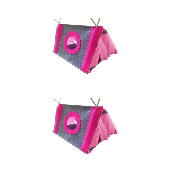 Greeniant Hamaca nido para mascotas: elegante, fácil de instalar, adecuado para mascotas pequeñas, rata, ardilla, hurón, conejito enano, rosa 28*20*16 2piezas