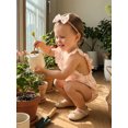 thumbnail image 5 of BemeyourBBs Newborn Baby Girl Summer Clothes Plaid Bubble Romper Cute Infant Girl Sleeveless Ruffle Jumpsuit Bodysuit Playsuit with Headband, 5 of 9