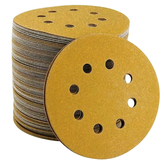 100PC 5 inch Sanding Discs 60-220 Grit 8-Hole Hook Loop Orbital Sander Sandpaper