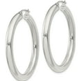 thumbnail image 2 of Sterling Silver 4Mm Round Hoop Earrings (Width 40) (Length 42) - Jbsp, 2 of 5