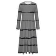thumbnail image 3 of biudgviw Flowy Dresses for Women Lounge Crewneck Long Sleeve Long Maxi Dress Fall Baggy Printed Beach Dress with Pockets, 3 of 4