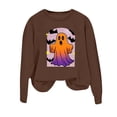 thumbnail image 3 of Chandail Sans Capuche d'Halloween pour Femme, Chandail Imprimé à Enfiler, Manches Longues Décontractées, Col Ras du Cou, Hauts de Mode d'Automne, Tenue de Détente Confortable, 3 of 3
