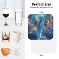 thumbnail image 6 of Honeii Colorful Winged Dolphin print Leather Coaster Set of 4, ideal for safeguarding your furniture from drinks spills and effortless cleanup-Square, 6 of 6