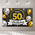 thumbnail image 4 of Glamorous Golden and Silver Themed 50th Birthday Banner Party Decoration Backdrop Photography Props for Birthday Party Celebrations Anniversary Events Photo Booths, 4 of 7