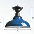 thumbnail image 6 of Claxy 12" Dark Blue Semi Flush Mount Barn Ceiling Light Fixture, 6 of 6