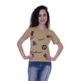 thumbnail image 2 of Moomaya Womens Embroidered Sequin T-shirt w/ Round Neck Short Sleeve Casual Tops - D5, 2 of 6