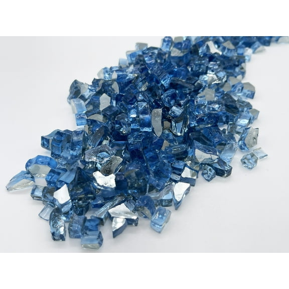 Element Fireglass 1/4" Pacific Blue Reflective Fire Glass, 10 lbs