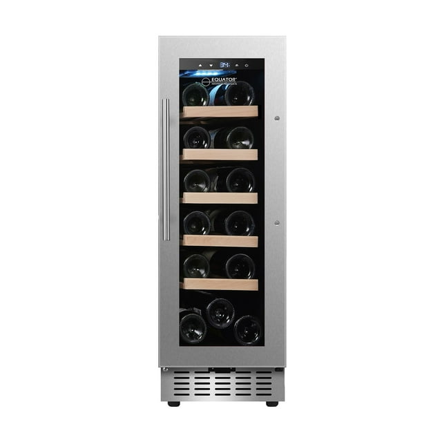 Equator 18 Bottle WINE REFRIGERATOR Black Freestanding/Builtin 7 Color LED 110V