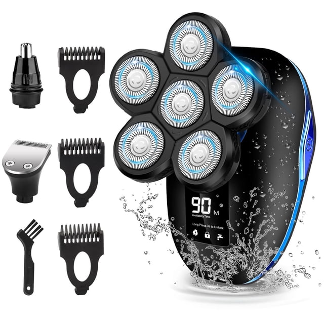 Afeitadora Eléctrica Sakioo 6 en 1 Negra Resistente al Agua para Hombre