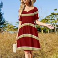 thumbnail image 4 of Maroon Gold and White Dress chic and elegant woman dress Elegant gown Women's dress, 4 of 7