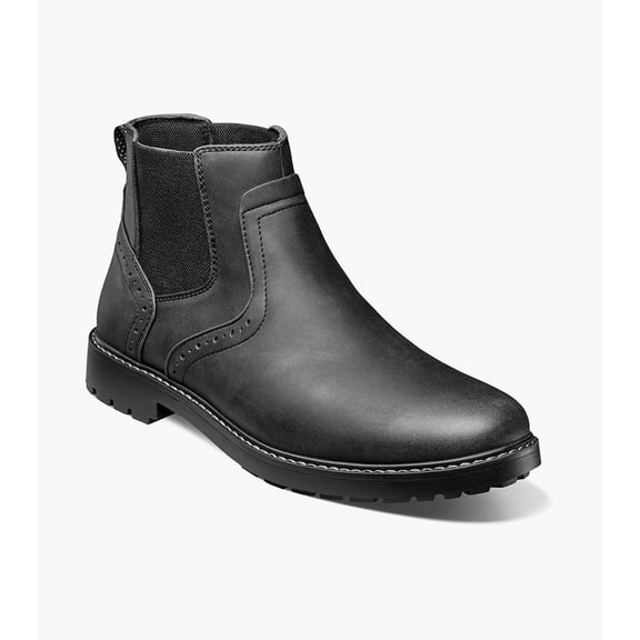 Nunn Bush Delton Men's Plain Toe Chelsea Boot, Black, 8