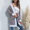 thumbnail image 4 of CEHVOM Manteau Cardigan Long à Manches Longues Imprimé Léopard Ouvert pour Femmes, 4 of 6