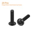 thumbnail image 3 of Uxcell Flanged Button Head Socket Cap Screws, 25 Pcs M8x40mm - 304 Stainless Steel Socket Drive Fasteners Bolts, Fully Thread Machine Screws (Black), 3 of 5