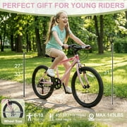 Ktaxon 20in Mountain Bike 7 Speed with Steel Frame, V Brake, Pink