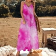thumbnail image 3 of Ladies' Summer Dress Beach Sleeveless Colorful Tie Dye Vortex T-shirt Vest Sun Skirt, 3 of 8